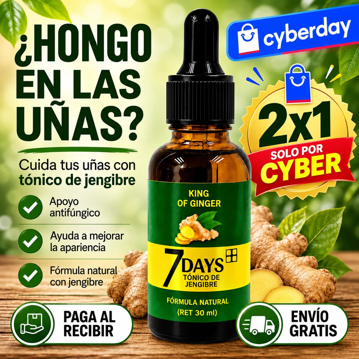 UÑAFRESH 7 DAYS – Sérum de Jengibre que Ayuda a Combatir Hongos en las Uñas"