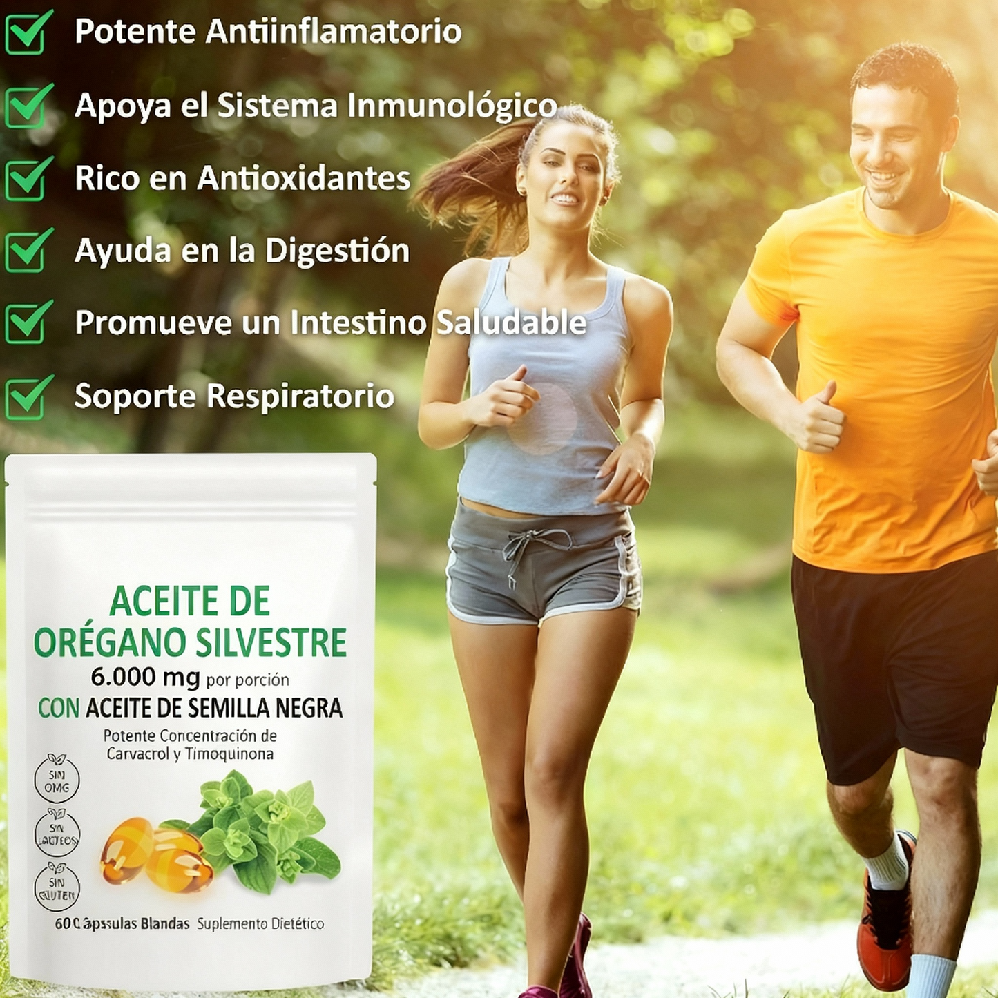 Aceite de Orégano 6000mg - Fortalece tus defensas y menos hinchazón